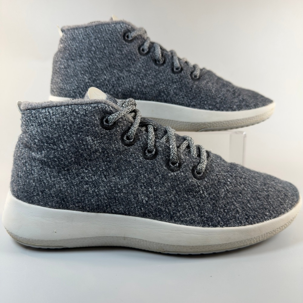 Allbirds Wool Runner Up Mid WRUM Mens 9 Running Shoes Charcoal Gray White Lace - Picture 1 of 16